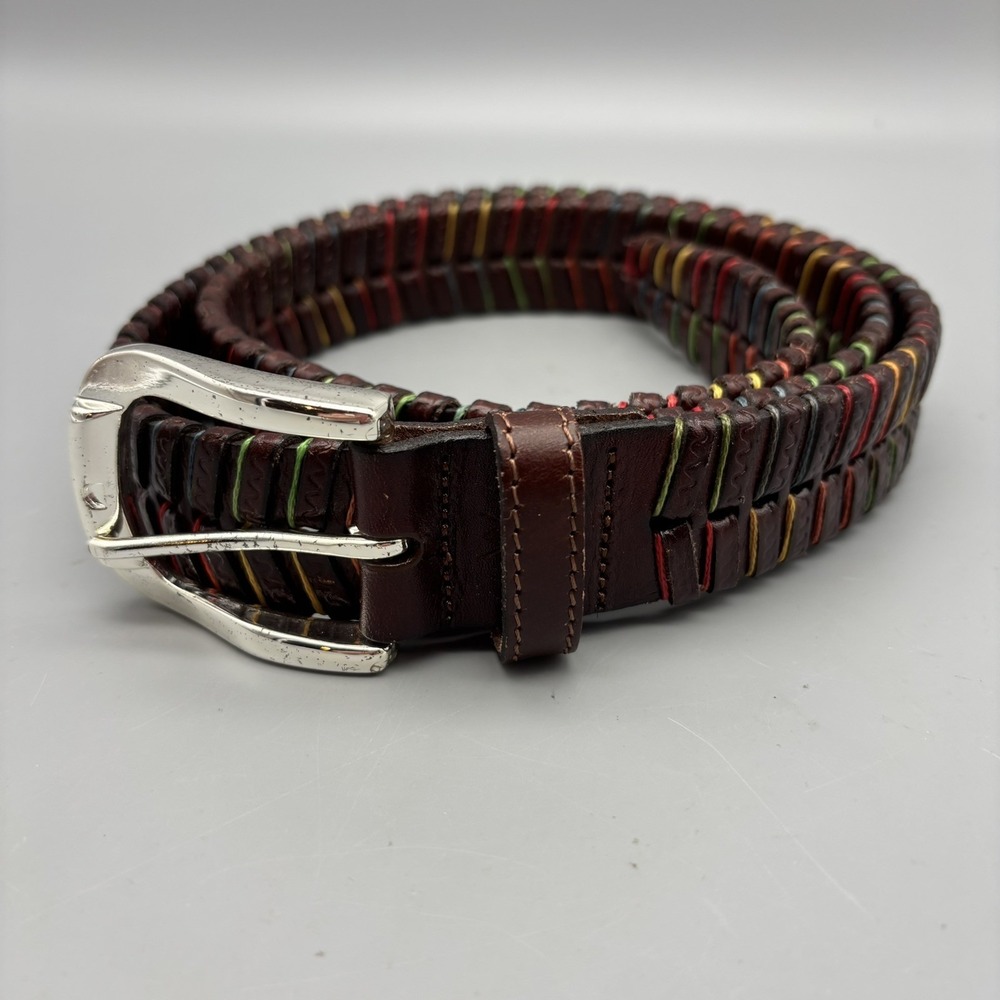 Martin Dingman Livingston Hand Laced Saddle Leather Belt Size 40